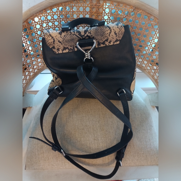 AllSaints leather snakeskin print backpack - Picture 3 of 9